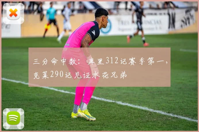 三分命中数：库里312记赛季第一，克莱290记见证水花兄弟